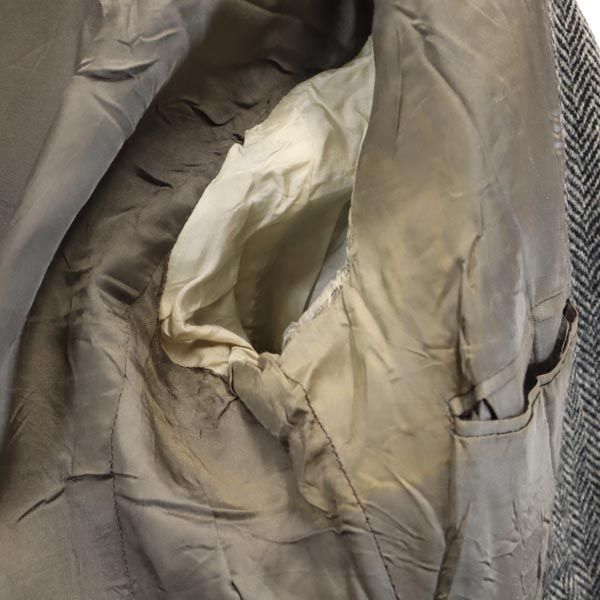 HARRIS TWEED ハリスツイード 70s ヴィンテージ ヘリンボーン ウール テーラードジャケット グレー系 メンズ