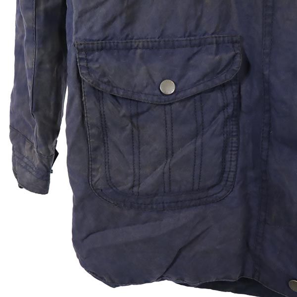 Barbour バブアー 中綿 ワックスドコットン コート US 6(UK10) ネイビー フード レディース