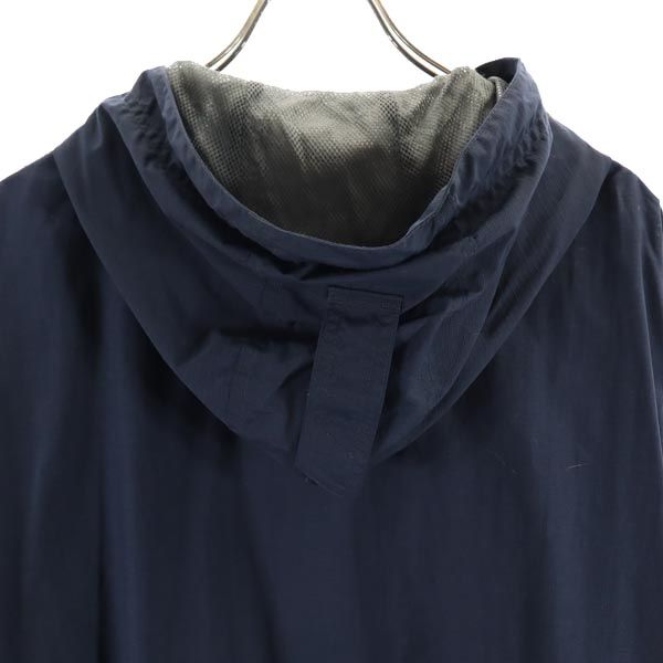 GAP ギャップ オールド リップストップ地 ナイロンジャケット XL ネイビー フード 裏メッシュ地 メンズ