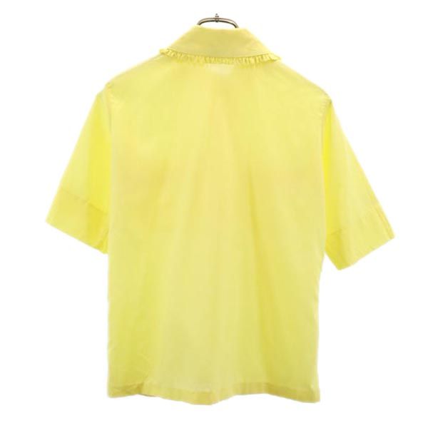 PermanentPress 70s USA製 ヴィンテージ 半袖 フリル シャツ イエロー系 PermanentPress レディース