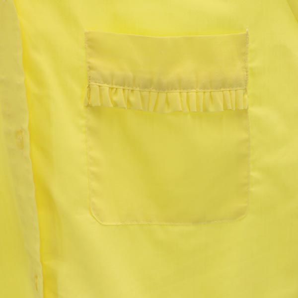 PermanentPress 70s USA製 ヴィンテージ 半袖 フリル シャツ イエロー系 PermanentPress レディース