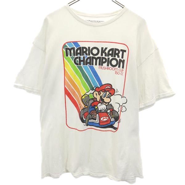 MARIOKART マリオカート 半袖 Tシャツ XL 白系 マリオレーサー レース メンズ