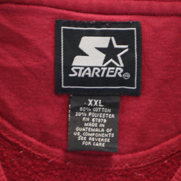 スターター 長袖 トレーナー XXL レッド系 STARTER 裏起毛 スウェット ビッグサイズ メンズ