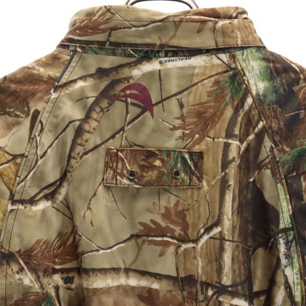 FIELD&STREAM フィールドアンドストリーム 総柄 起毛 中綿ジャケット M ベージュ系 裏ファー メンズ