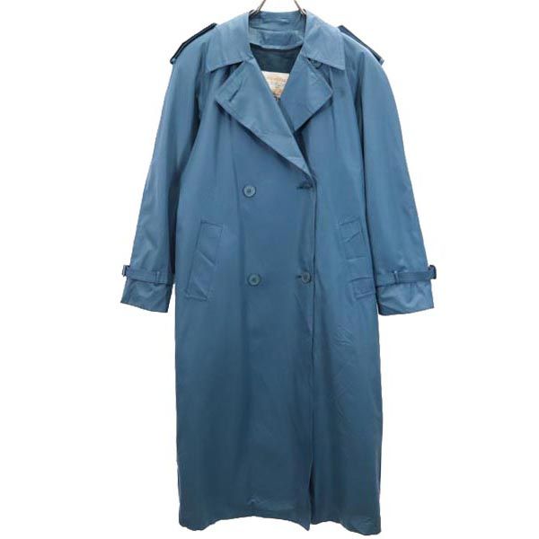 LONDON FOG ロンドンフォグ 80s ウールブレンド ヴィンテージ 長袖 ライナー付き トレンチコート 10-M ブルー系 レディース