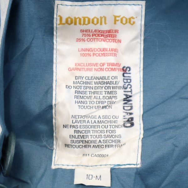LONDON FOG ロンドンフォグ 80s ウールブレンド ヴィンテージ 長袖 ライナー付き トレンチコート 10-M ブルー系 レディース