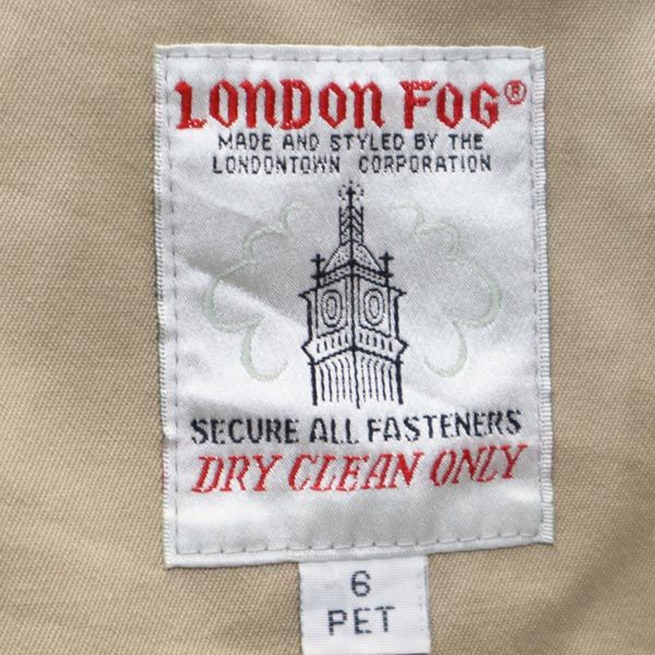 LONDON FOG ロンドンフォグ 80s ヴィンテージ 長袖 ライナー付き トレンチコート 6 カーキ系 レディース