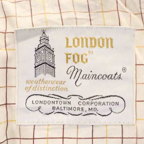 LONDON FOG ロンドンフォグ 80s ヴィンテージ 長袖 トレンチコート 8 カーキ系 裏チェック レディース