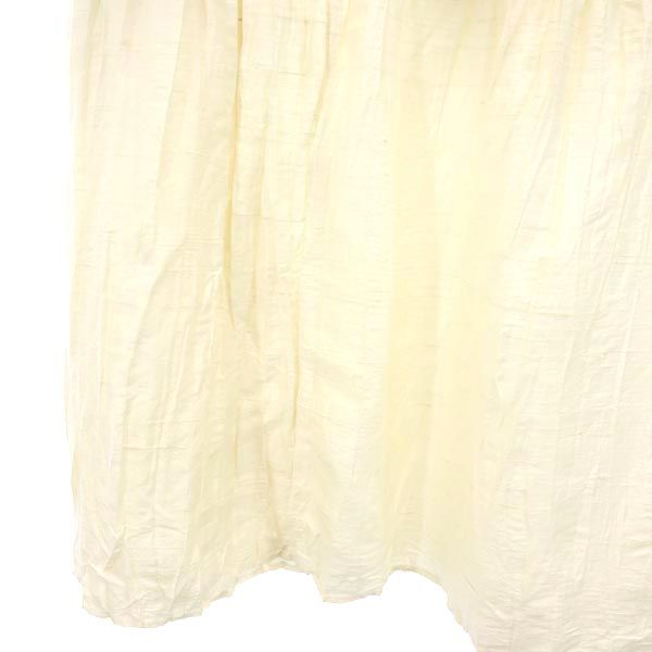 SANDY STARKMAN 90s オールド マキシ丈 シルク100％ ギャザースカート M アイボリー SANDY STARKMAN ワッシャー加工 レディース