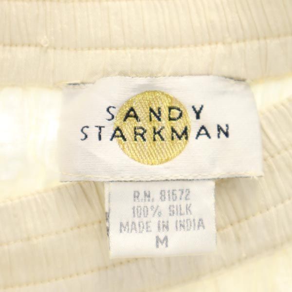 SANDY STARKMAN 90s オールド マキシ丈 シルク100％ ギャザースカート M アイボリー SANDY STARKMAN ワッシャー加工 レディース