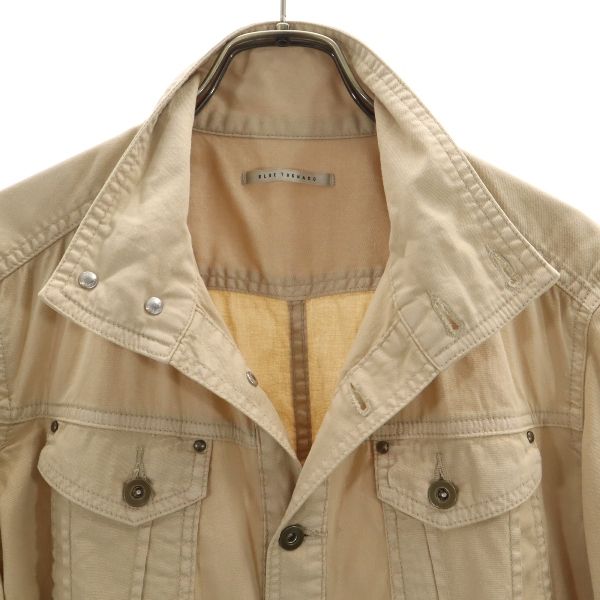未使用 BLUE TORNADO ブルートルネード 7分袖 スタンドカラー ジャケット M ベージュ メンズ