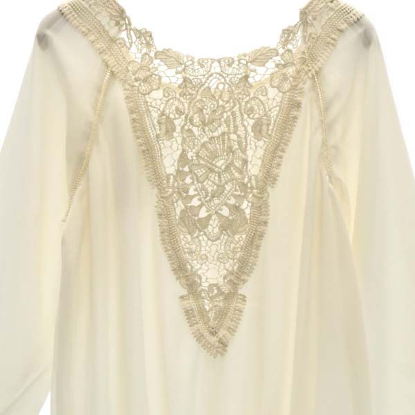 未使用 G put 7分袖 ブラウス M オフホワイト G put プルオーバー レディース