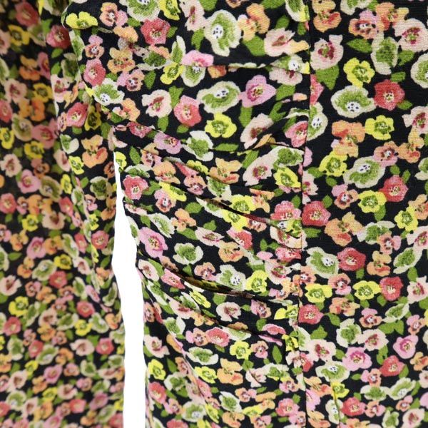 未使用 ZARA ザラ 長袖 フローラル ディッシー ボタンアップ ワンピース XS レディース