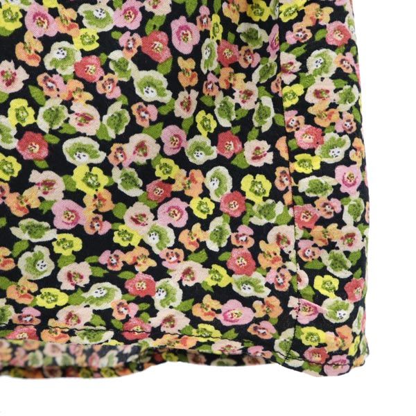 未使用 ZARA ザラ 長袖 フローラル ディッシー ボタンアップ ワンピース XS レディース