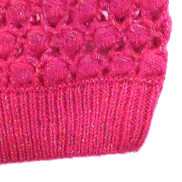 未使用 Lily Brown リリーブラウン 半袖 かぎ針ぽこぽこ ニット F ピンク系 カットソー レディース