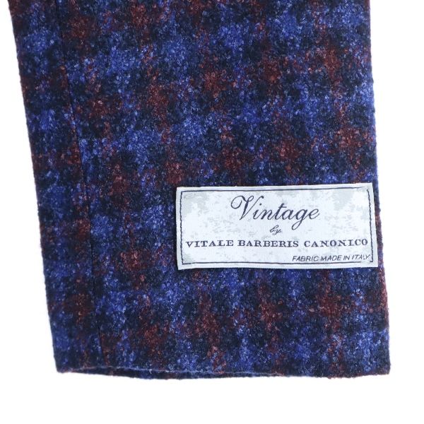 未使用 HIGH STREET ハイストリート チェック柄 テーラードジャケット S 青系 メンズ