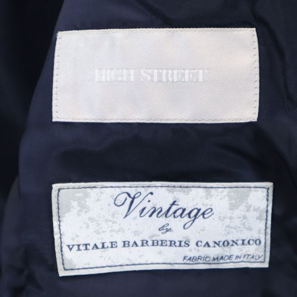 未使用 HIGH STREET ハイストリート チェック柄 テーラードジャケット S 青系 メンズ