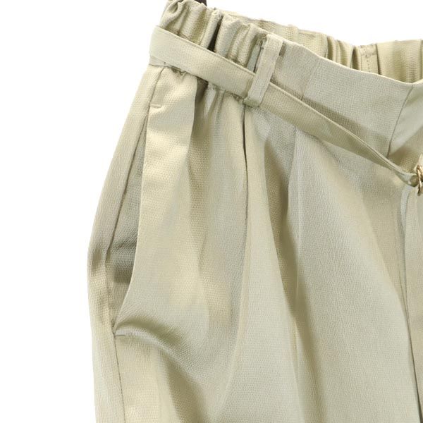 未使用 ナノユニバース ロング ワイドパンツ 36 グリーン系 nano universe タグ付き ウエストベルト レディース