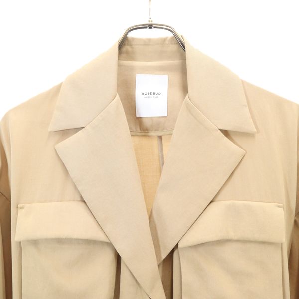 未使用 ROSE BUD ローズバッド トレンチコート M ベージュ ポケット付 ロング レディース