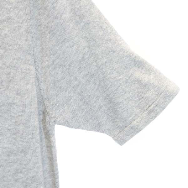 未使用 NATURAL BEAUTY BASIC ナチュラルビューティーベーシック 半袖 プリ－ツニット ワンピース M グレー×深緑 ドッキング レディース