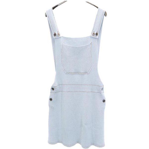 ザラ 未使用 ニット ジャンパースカート S 水色 ZARA ワンピース レディース