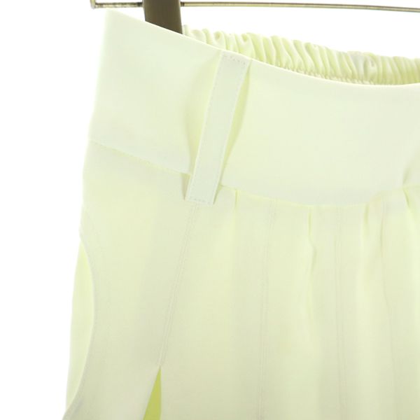 新品 ロング丈 フレアスカート M オフホワイト ペチコート付き 楽チン ウエスト 後ろゴム レディース