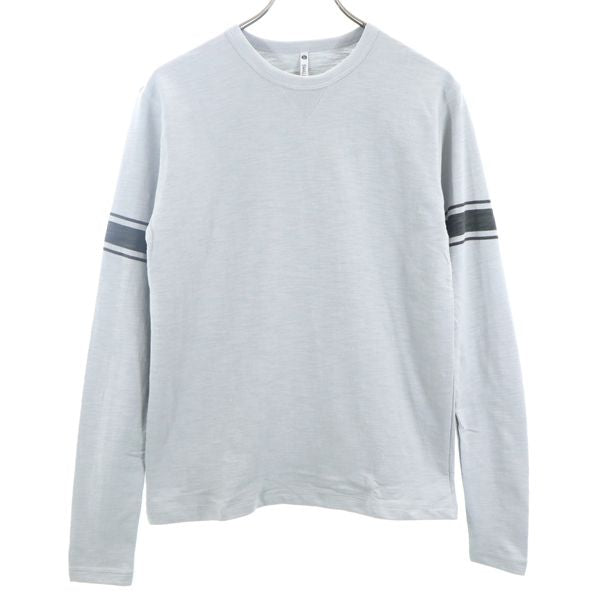 新品 長袖 スウェット Tシャツ S グレー ロンT 袖プリント メンズ