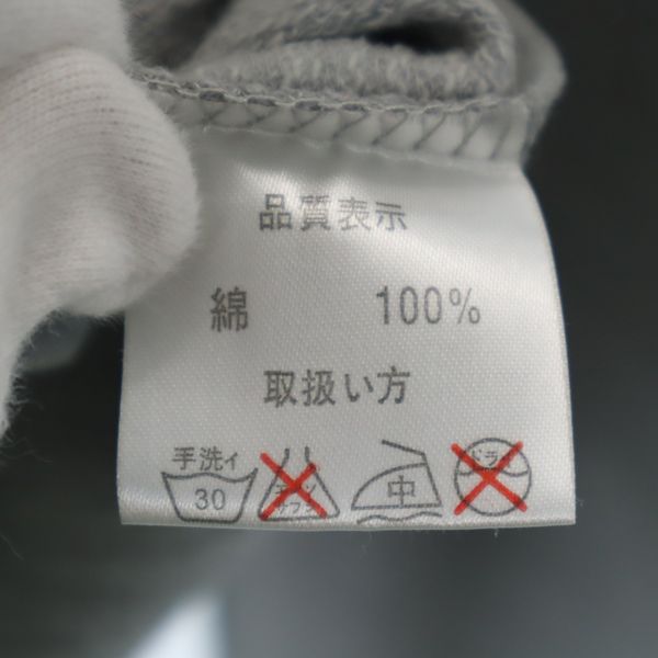 新品 長袖 スウェット Tシャツ S グレー ロンT 袖プリント メンズ