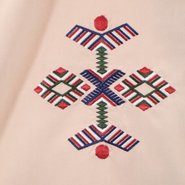 未使用 Johnbull ジョンブル 長袖 エンブロイダリー シャツ M ピンク 刺繍 メンズ