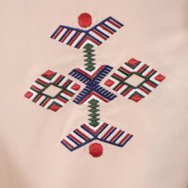 未使用 Johnbull ジョンブル 長袖 エンブロイダリー シャツ S ピンク 刺繍 メンズ