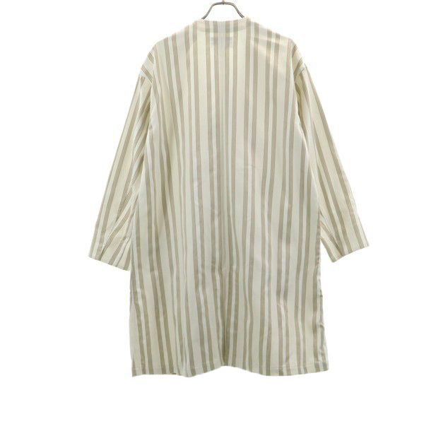 未使用 Johnbull ジョンブル ストライプ コート S ベージュ系 モロッコシリーズ ガウン風コート リネンブレンド メンズ