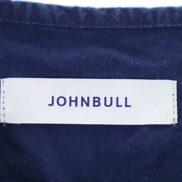 未使用 Johnbull ジョンブル 長袖 ハーフジップ シャツ S 紺 オーバーダイイング プルオーバー メンズ
