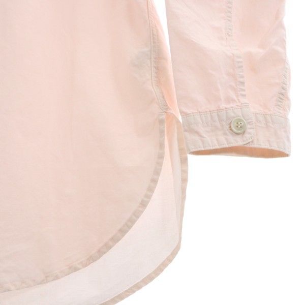 未使用 Johnbull ジョンブル 長袖 ハーフジップ シャツ S 薄ピンク オーバーダイイング プルオーバー メンズ