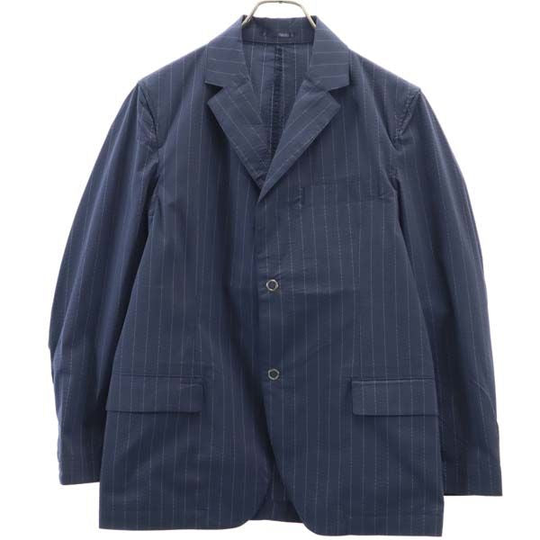 未使用 Johnbull ジョンブル ストライプ テーラードジャケット S 紺 シアサッカー地 メンズ