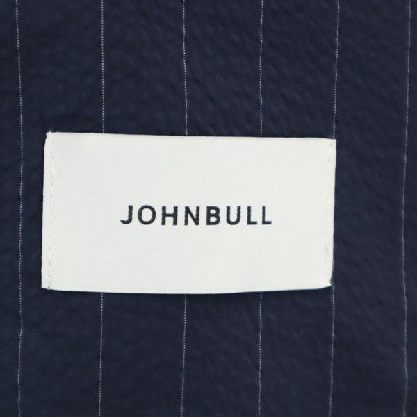 未使用 Johnbull ジョンブル ストライプ テーラードジャケット S 紺 シアサッカー地 メンズ