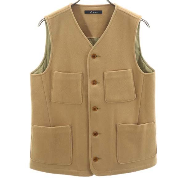 未使用 Johnbull ジョンブル ウールブレンド メルトン ベスト S ブラウン メンズ