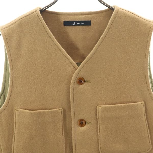 未使用 Johnbull ジョンブル ウールブレンド メルトン ベスト S ブラウン メンズ