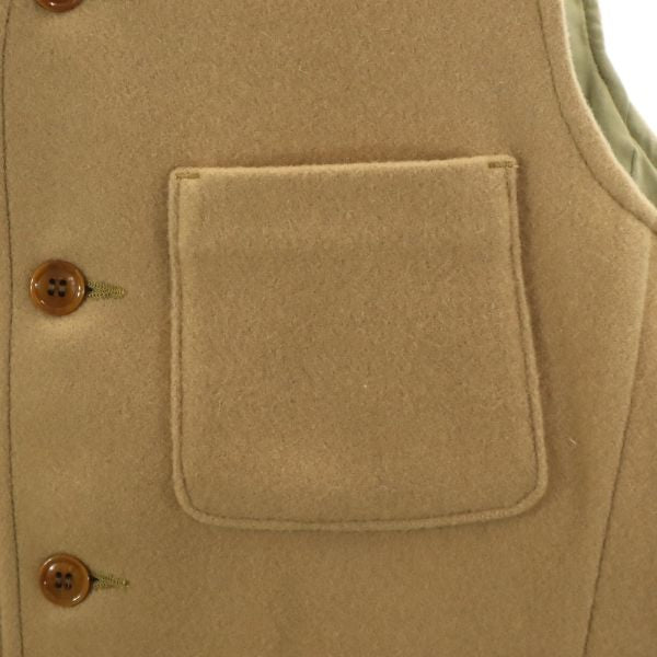 未使用 Johnbull ジョンブル ウールブレンド メルトン ベスト S ブラウン メンズ