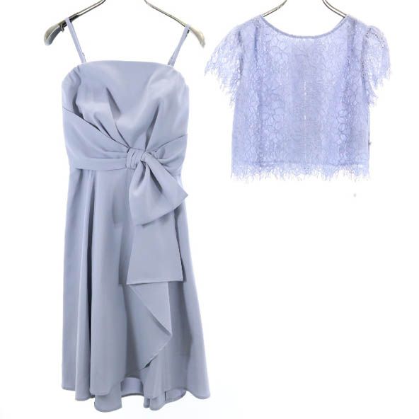 未使用 Rirandture リランドチュール レースボレロ キャミワンピース 0 ブルー系 パーティードレス レディース