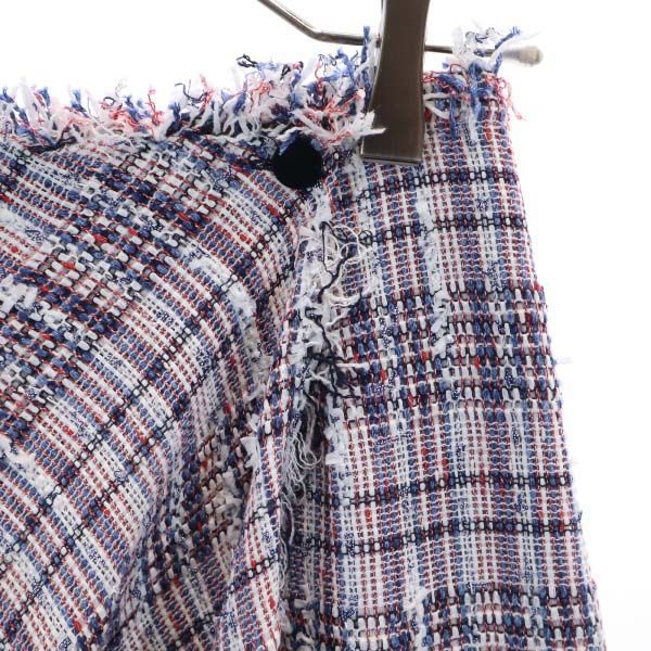 未使用 Unaca アナカ チェック柄 ミディ丈 アシンメトリー ラップスカート 38 レディース