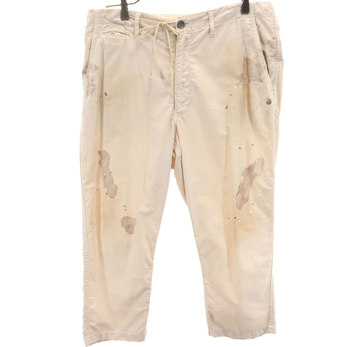 MIHARA YASUHIRO ミハラヤスヒロ 日本製 ペイント クロップドパンツ M ベージュ系 メンズ