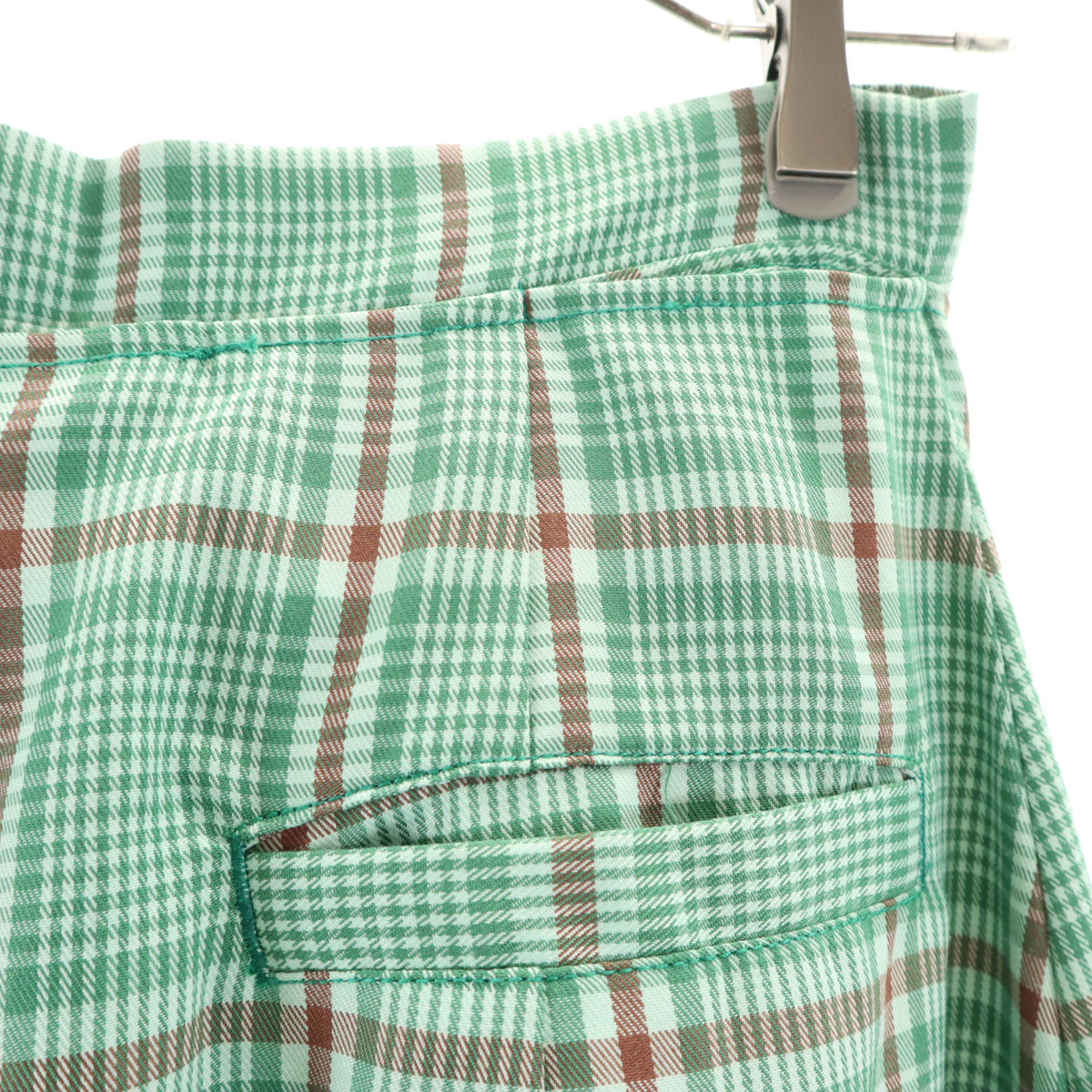 Candy Stripper キャンディーストリッパー チェック ロング丈 プリ－ツ スカート S グリーン系 2WAY レディース