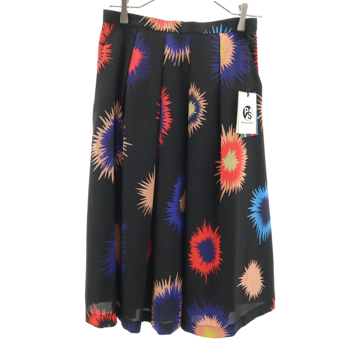 未使用 Paul Smith ポールスミス 総柄 ミモレ丈 スカート 40 ブラック系 レディース