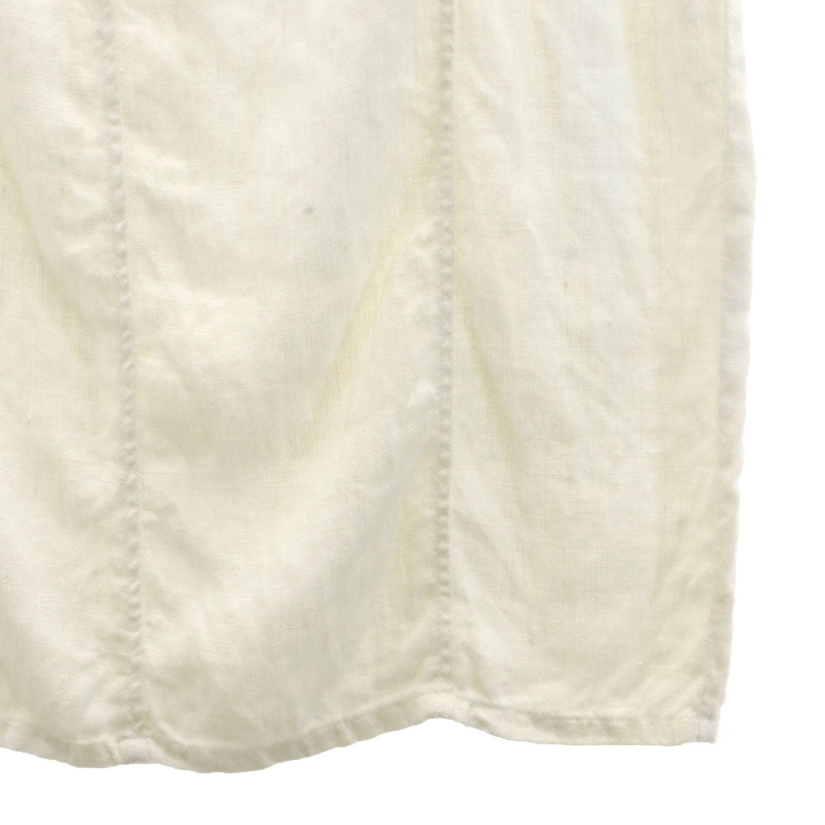 VERSACE JEANS SIGNATURE ヴェルサーチ ジーンズ シグネチャー イタリア製 リネン ミモレ丈 タイトスカート 38 アイボリー レディース