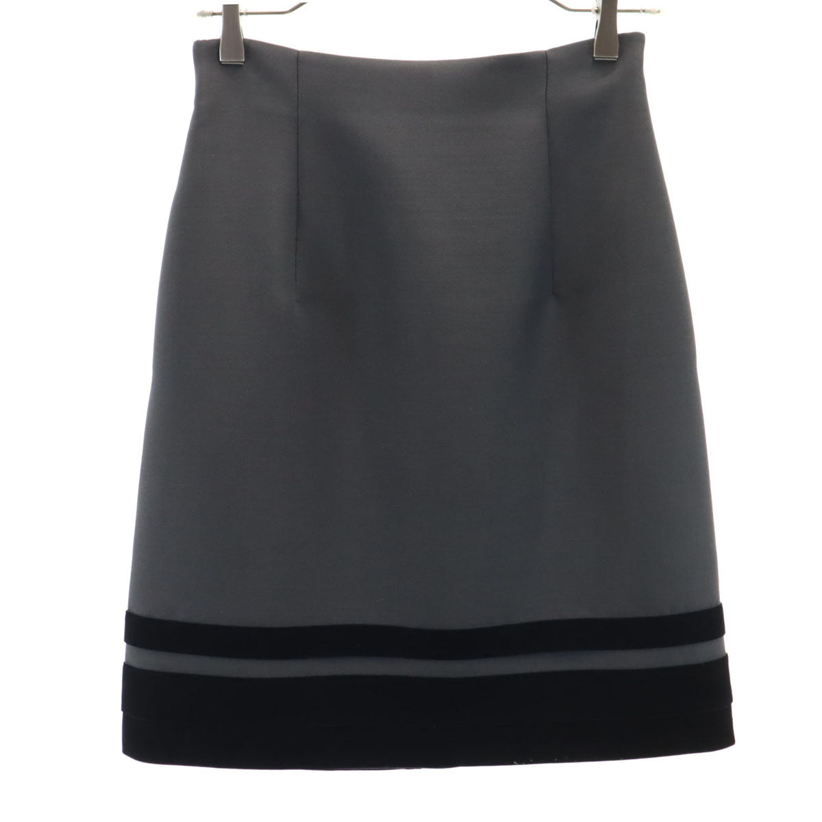 FOXEY フォクシー 日本製 ミディ丈 タイトスカート 38 チャコールグレー レディース