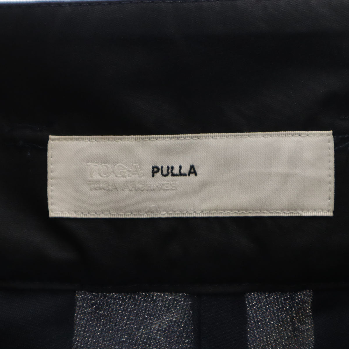 TOGA PULLA トーガプルラ 日本製 総柄 ハイウエスト ショートパンツ 34 ネイビー レディース