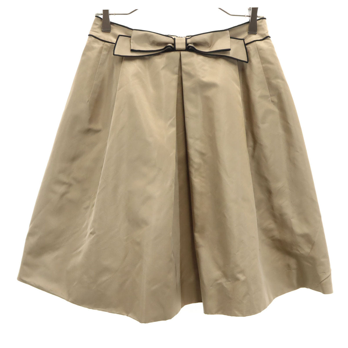 FOXEY フォクシー 日本製 シルク ミディスカート 40 アッシュブラウン レディース