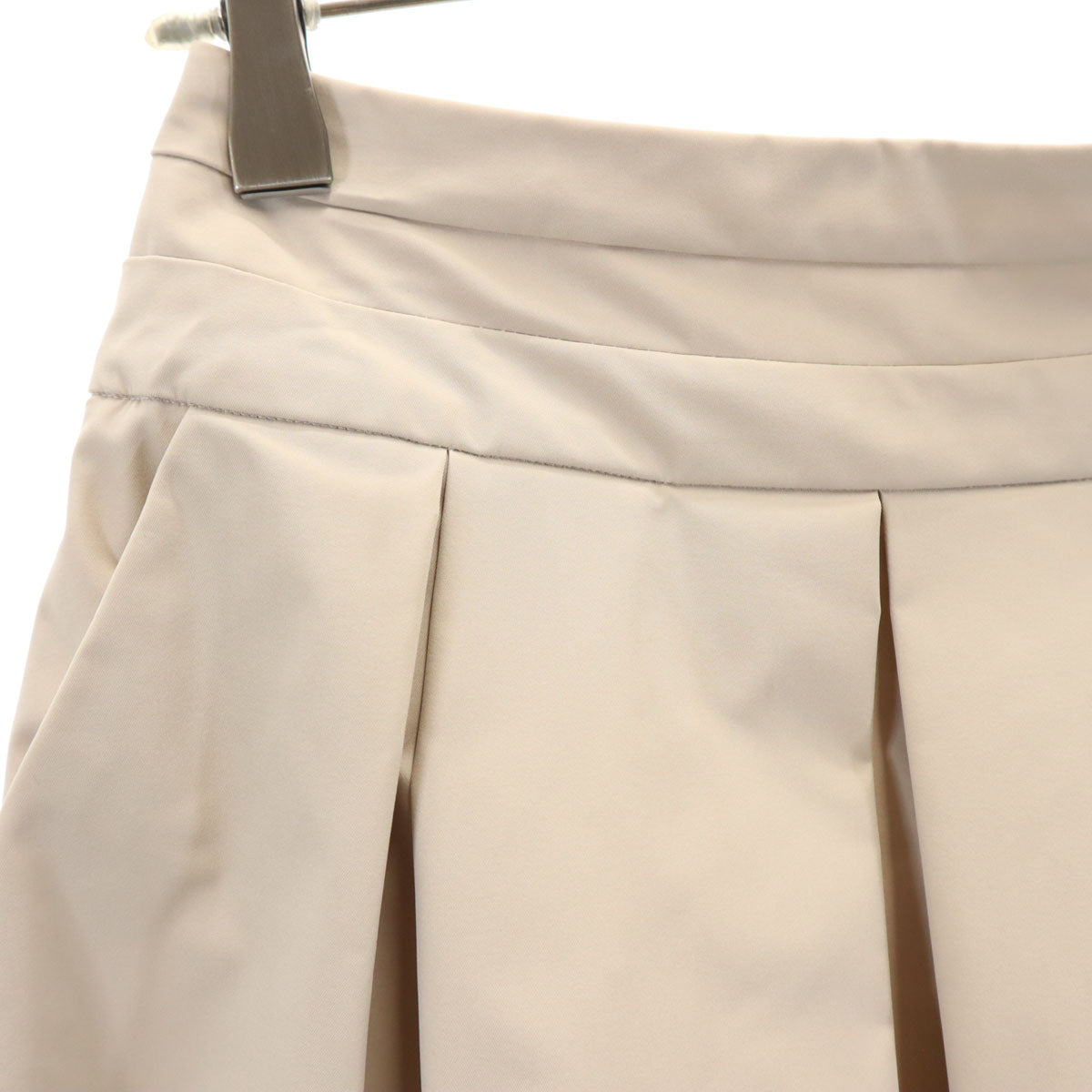 FOXEY NEW YORK フォクシーニューヨーク 日本製 ミディ丈 ボックス プリーツスカート 40 グレージュ レディース