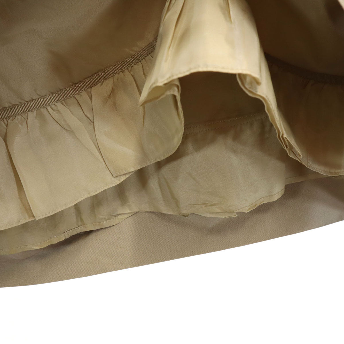 FOXEY フォクシー 日本製 シルク ミディスカート 42 アッシュベージュ レディース