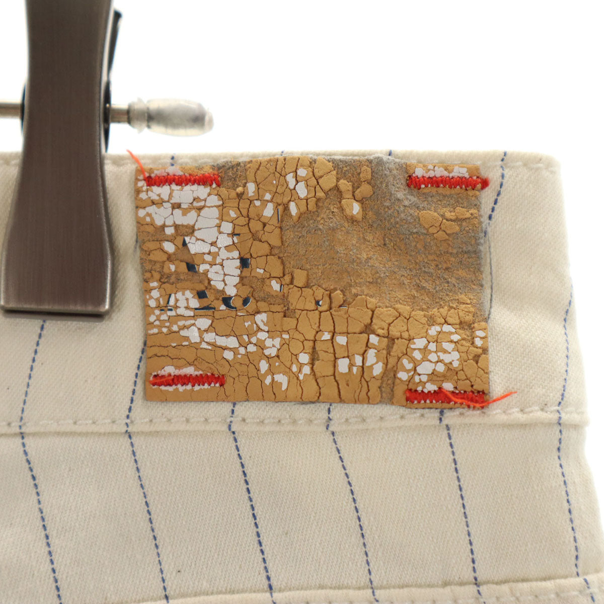 ARMANI JEANS アルマーニジーンズ ストライプ柄 ハーフパンツ W30 クリーム色 ストレッチ メンズ